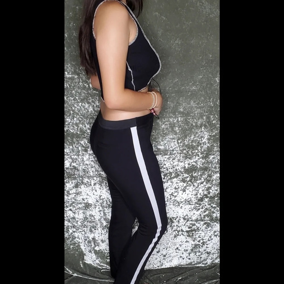 Zara Black Side Stripe Pants - Picture 8 of 8